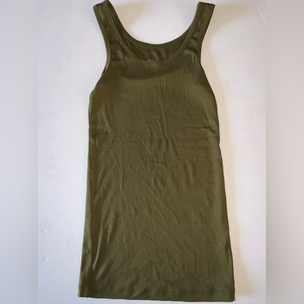Army green tank top,  XS, new, polyester